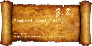 Zombori Kamilló névjegykártya